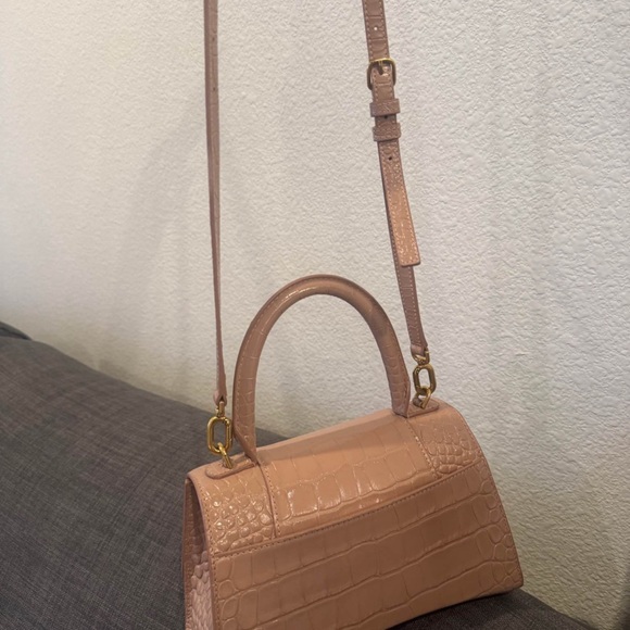 Balenciaga hourglass pink-Nude Crocodile-Embossed Mini Bag - Picture 2 of 3